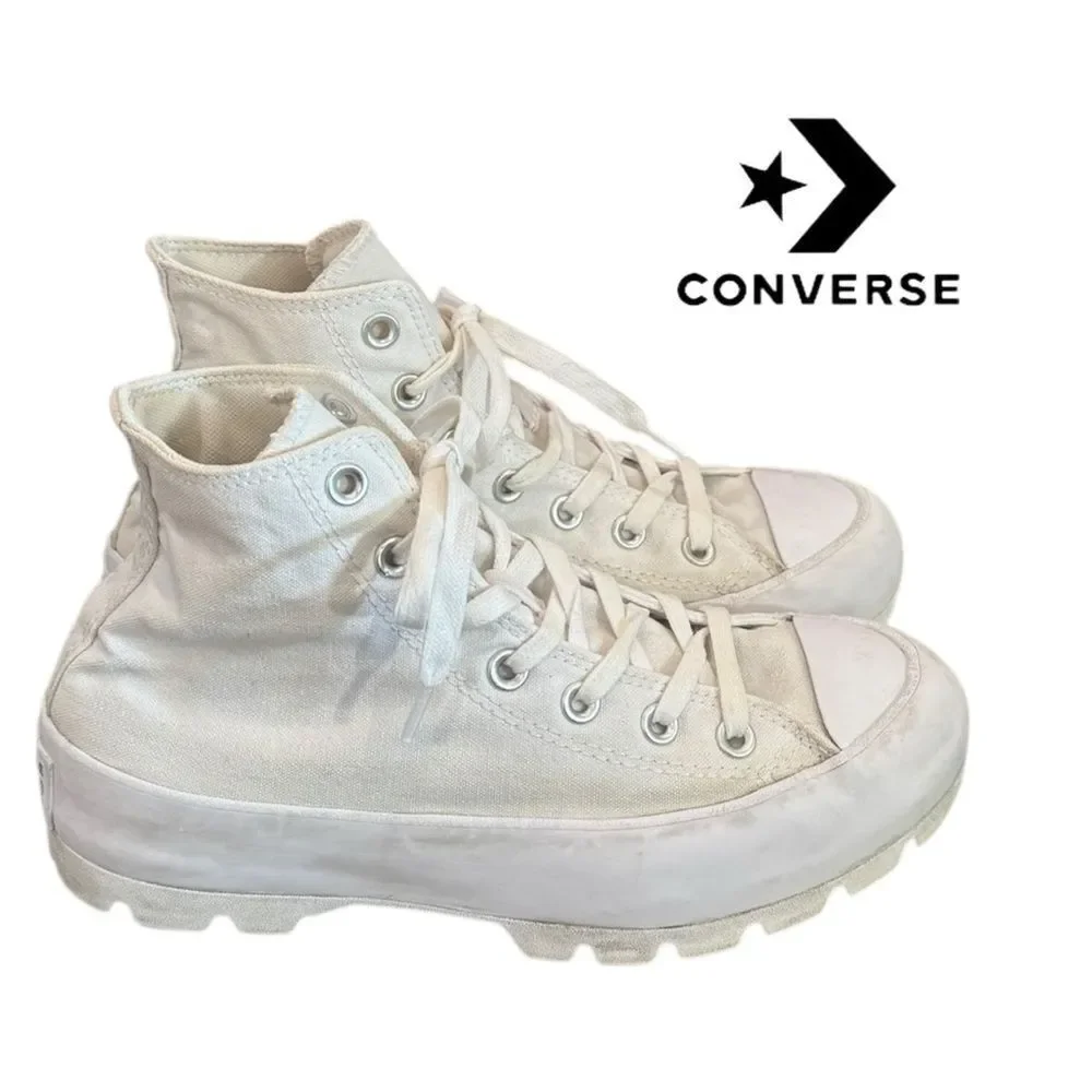 Converse Chuck Taylor All Star Women’s Lugged White High-Top Sneakers 8